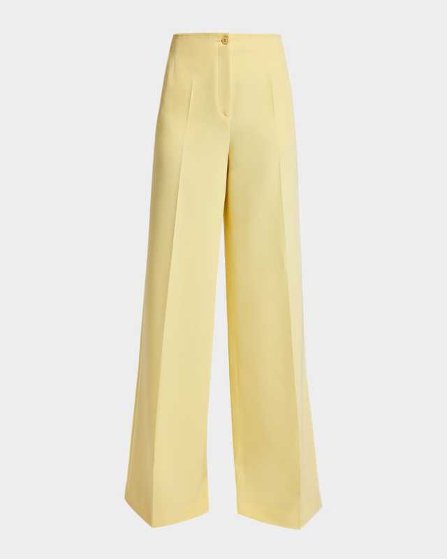 Lily Wide-Leg Techno Crepe Pants